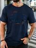 Unisex Weather Unisex Cloud Lightning Letter Print Cotton Short Sleeve Tee Crew Neck Soft Male Summer Breathable Casual Street Top
