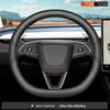 Leather Car Steering Wheel Cover for Tesla Model Y 3 2025 2026 Accessories