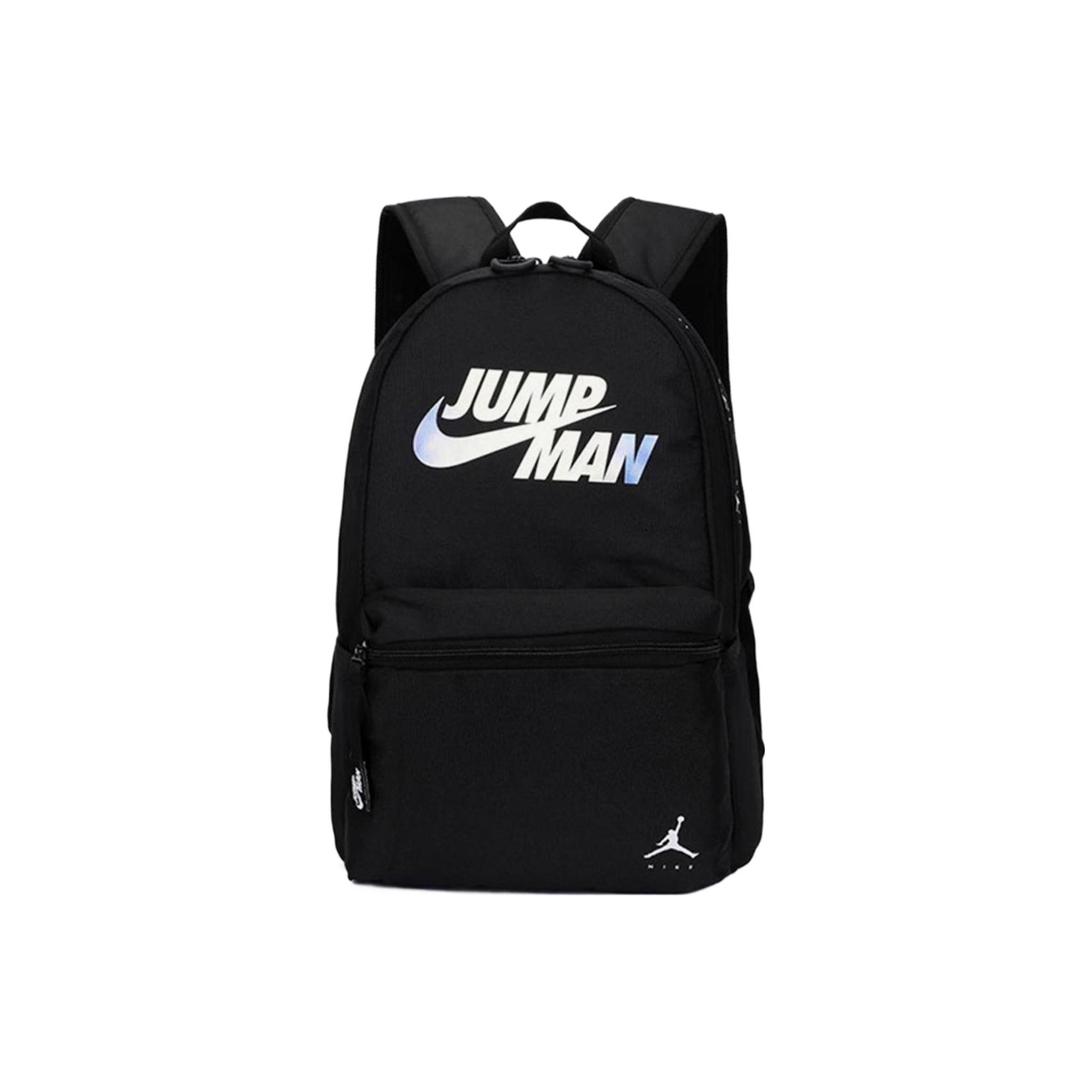 Jordan Basic Pearl Letter Large Logo Large Capacity Zipper Backpack Unisex Backpack Black JD2133002GS-003 Black