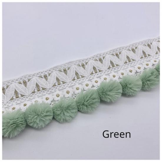 1m DIY Pom Pom Ball Tassel Fringe Trim Edging Sewing Upholstery for Curtain Trim