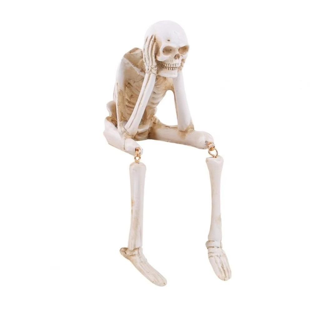 Spooky Atmosphere Halloween Skull Figurines Resin Material Skeleton Decoration Home Decor