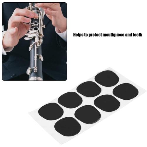 Alomejor Mouthpiece Patches for Alto Saxophone, Clarinet, and Saxophone, Cushion, 0.3mm/0.5mm/0.8mm, Two Colors (0.5mm - Round - Black)