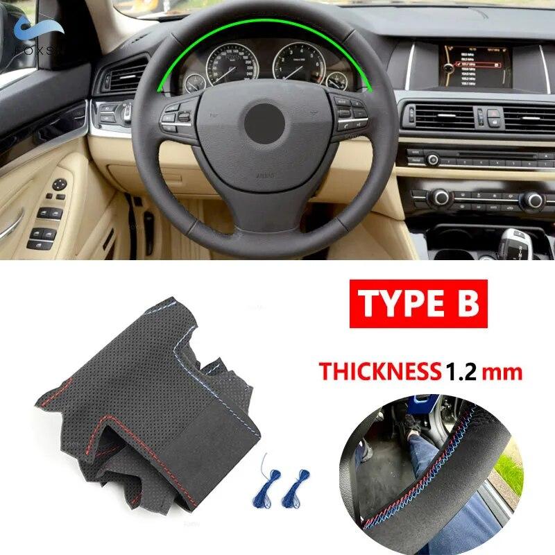 Pentru BMW Seria 5 6 7 F10 F07 F11 2009-2017 F12 F13 2011-2017 F01 F02 2008-2015 Capac interior al volanului mașinii Trim din piele de căprioară