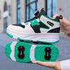 Jungen Jugend Rollschuhe Schuhe Abnehmbare Flache Schuhe Vierrädrige Laufschuhe für Kinder - Rollschuhe mit Sportschnalle