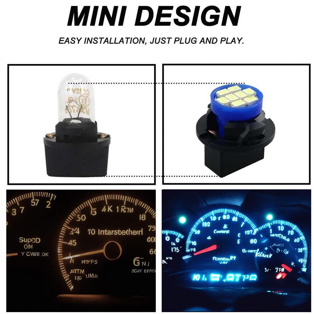 GLOFE Ice Blue T10 194 168 LED Instrument Panel Gauge Cluster Dashboard Light Bulb