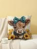 Cute Highland Cow Print Throw Pillow Cover, Cushion Case for Sofa Bedroom Living Room Couch Bed Office Chair Home Decor