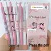 Caneta Click Instagram Rosa Laço Edição Limitada Alta Visibilidade, 0.5mm Preta Suave, Secagem Rápida para Estudantes e Estudo.