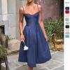 European American Women's Spring/Summer 2026 Sexy Spaghetti Strap Open-Back Slimming Dress