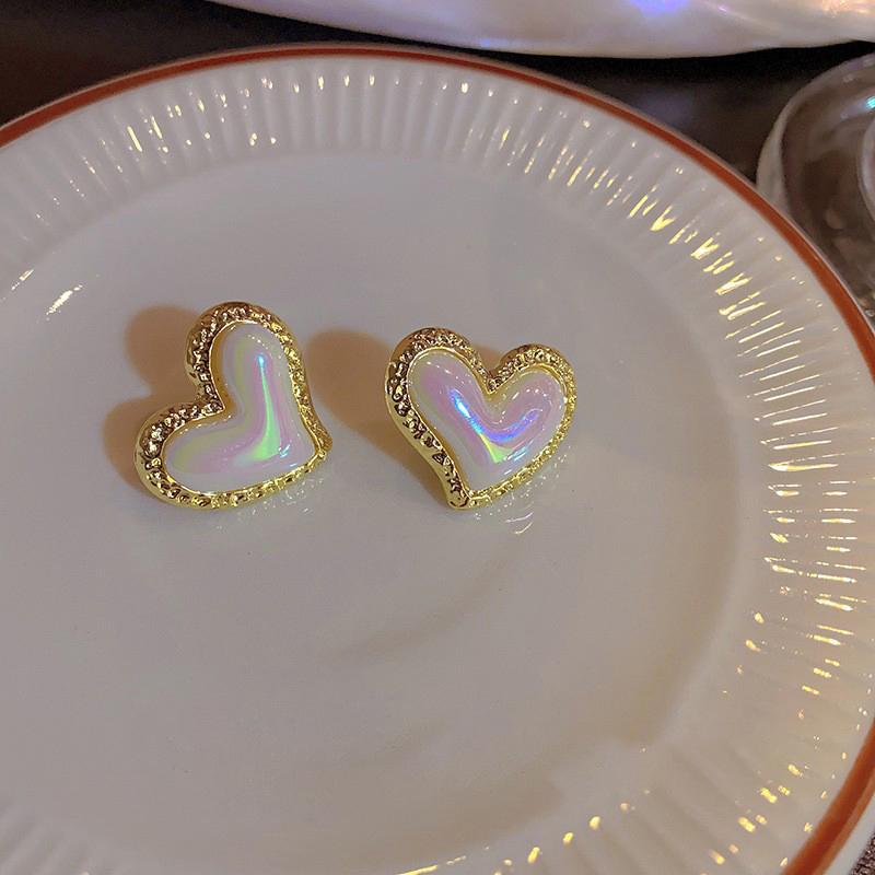 

Необычные серьги-гвоздики в форме сердца с металлическим краем для женщин, ювелирные изделия, свадебный подарок