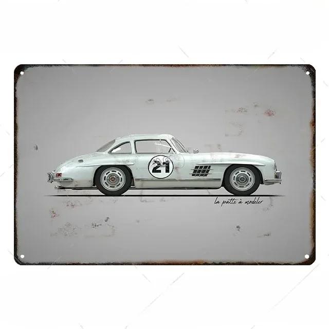 F1 Racing Posters Vintage Metal Tin Signs Decor World Famous Cars Retro Decorative Tin Sign Auto Club Pub Bar Room Wall Art