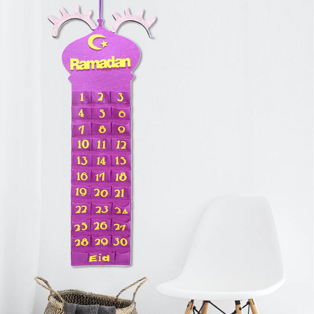 Eid Advent Calendar Hanging Storage Bag Party Decor