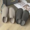 3751 Leather Lazy Baotou Half Slippers Men and Women Couples Flat Bottom Soft Leather Round Head Casual Thick Bottom