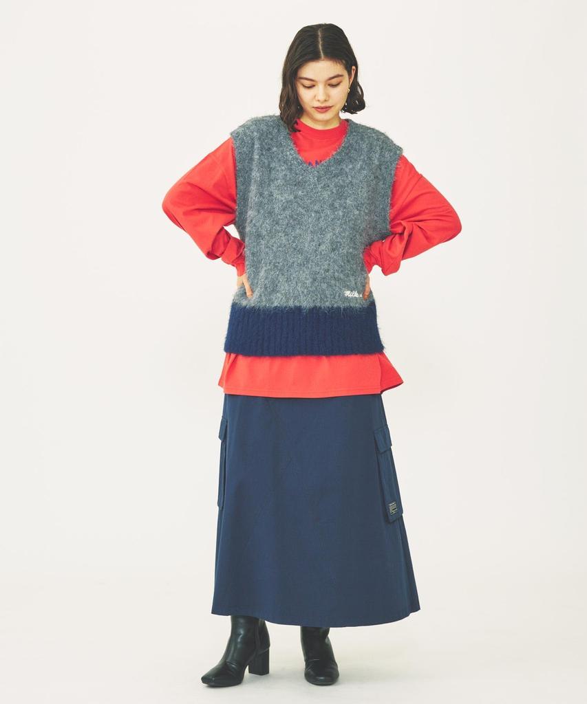 Milkfed Circle Logo Super Big Langarm-Top, 103243013008, Rot, Einheitsgröße