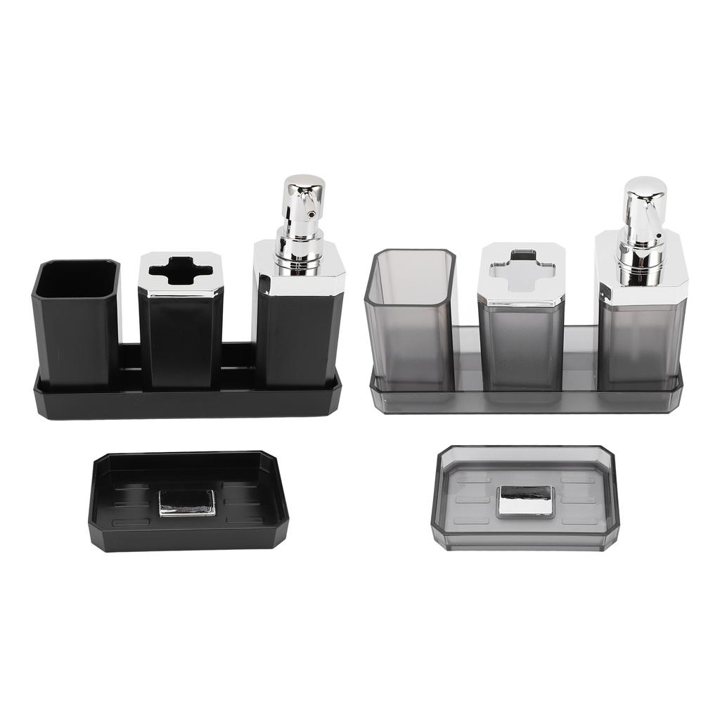 Badezimmer-Accessoires-Set Bad-Ensemble-Set mit Zahnbürstenhalter Becher Lotion-Flaschen Seifenschale Tablett