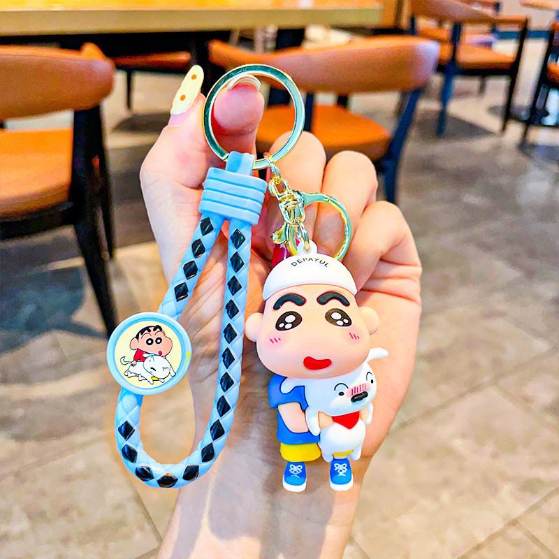 

Shinchan Unique Crayon Couple Keychain Exquisite Silicone Decoration For Fashionable Bags Crayon Shinchan Blue