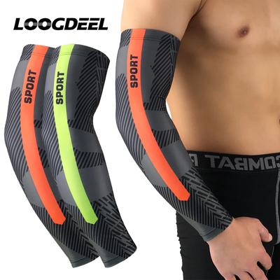 Loogdeel 1Pair Sunscreen Arm Sleeves UV Protection Outdoor Sports Fishing Cycling Sweat Absorb Ice Silk Cuff for Men Women