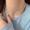 Fashion Sweet Bow Pearl Necklace for Women Girls Sparkling Delicate Ribbon Bowknot Beaded Chain Chokers Party Jewelry Gift