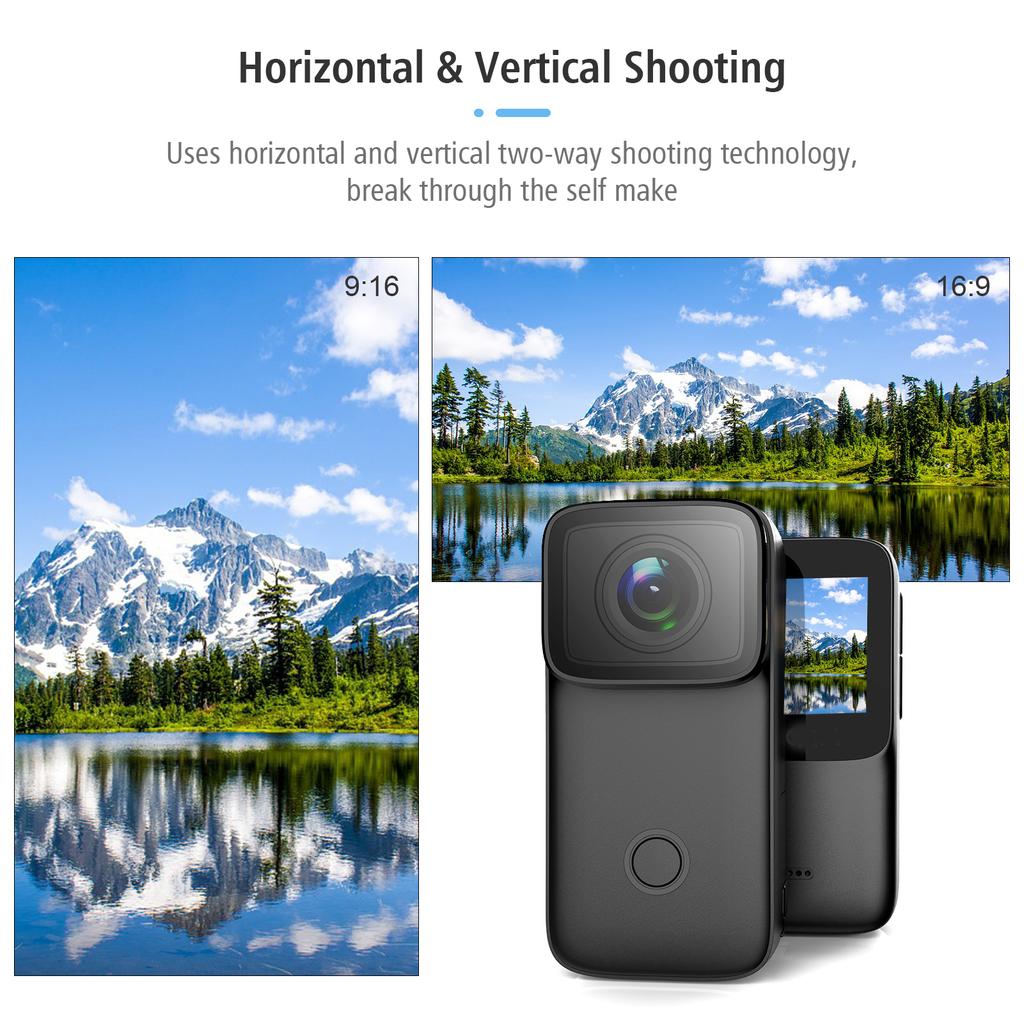 SJCAM C200 4K Mini WiFi Action Camera with 1.28 Inch IPS Screen 5M Body Waterproof 6 Axis Anti Shake Supports Face