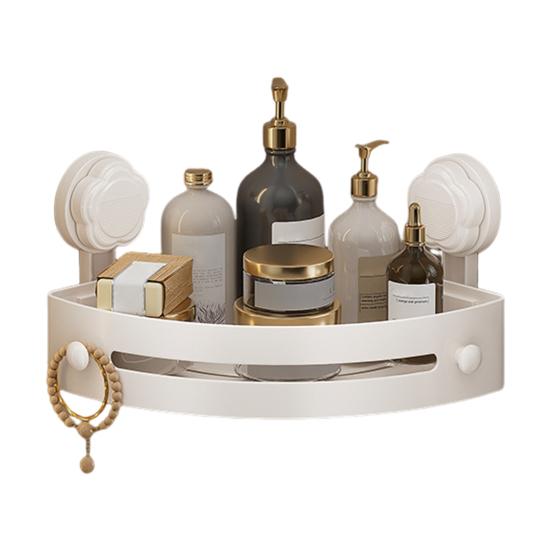 1/3Pcs Bathroom Corner Storage Rack Shampoo Holder Strong Load-bearing Large Capacity Lotion Storage Holder with Suction Cup