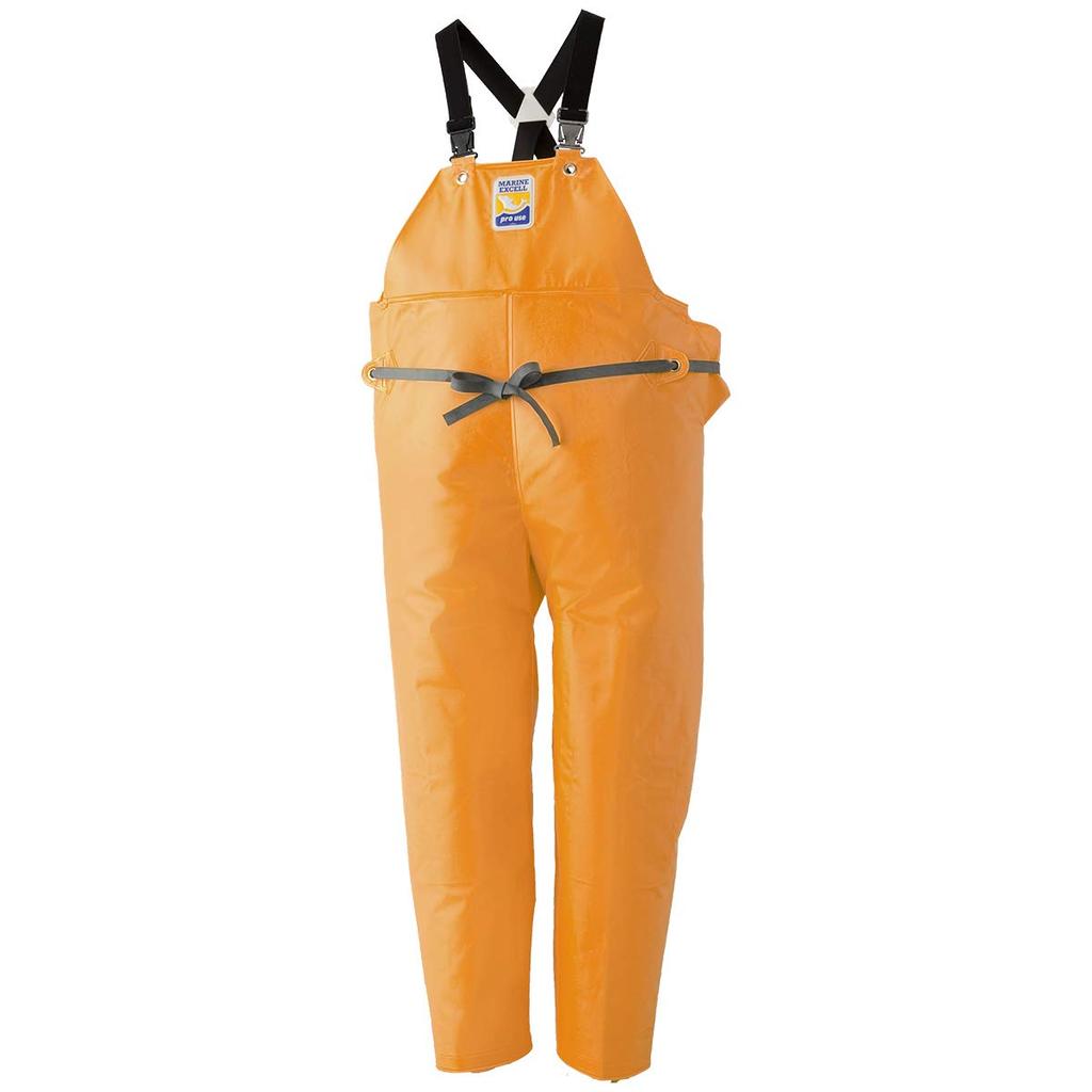 MARINE EXCELL Chest Pad Pants with Knee Pads Size M (Suspender Style), Orange, (12063563)