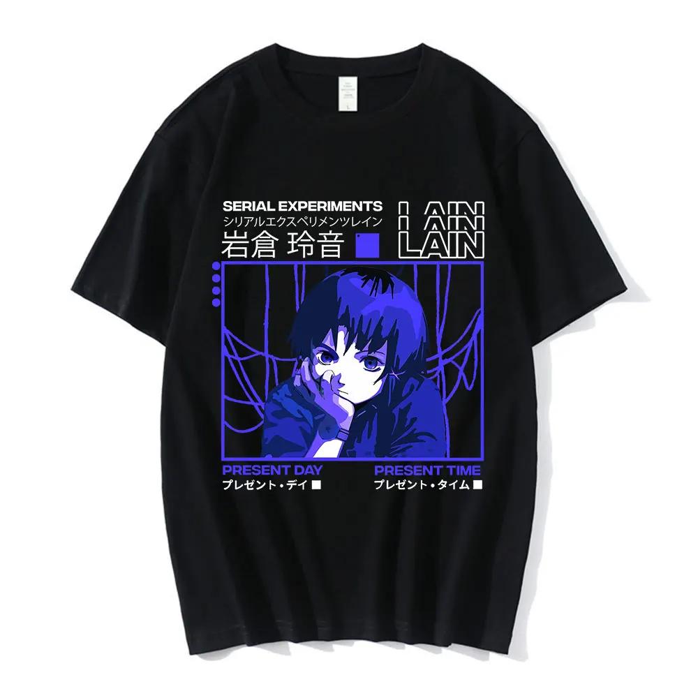 Anime Serial Experiments Lain T-Shirt Men Women Graphic T Shirts Unisex Iwakura Manga Girl Sci Fi Short Sleeve Tee Tops