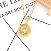 Alloy Round Hexagram Necklace Gold Color Sweater Chain Stylish Ornament Festival Birthday Gift