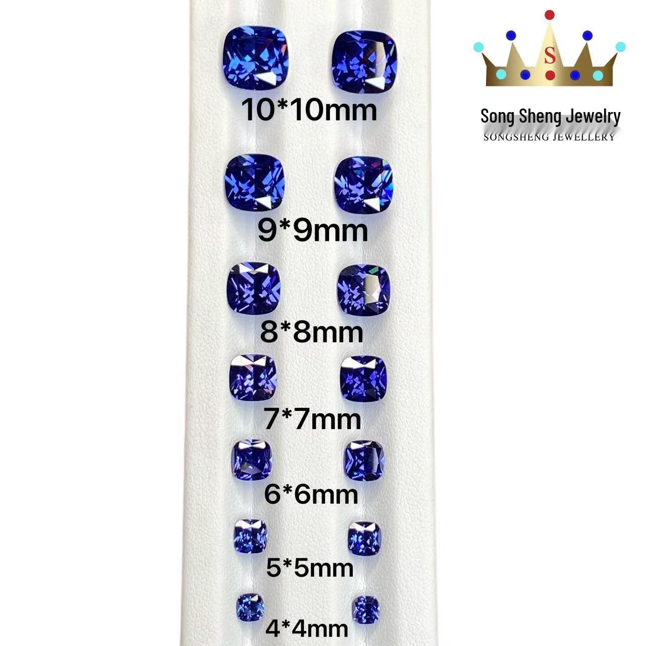 Deep Color 5A Tanzanite Pillow-Shape Zircon Faceted Gemstone for Jewelry Making 4x4mm Cushion