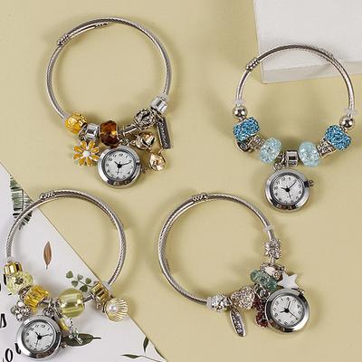Liebe Anhänger Perlen Armband Quarz Uhren Frauen Armband Uhr