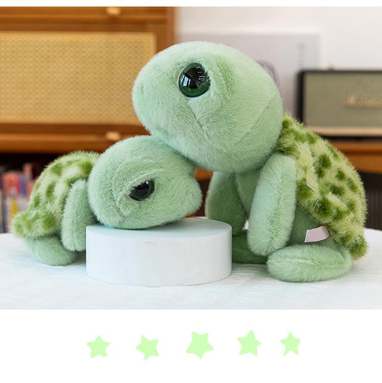 Adorable Big-Eyed Green Turtle Plush Toy Pillow - Perfect Children's Gift