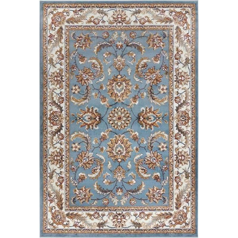 Oriental Classic Rug Floral Motifs Bedroom Dining Room Living Room Hallway Balcony Entrance Carpet Non-slip Cream Blue Mat Decor
