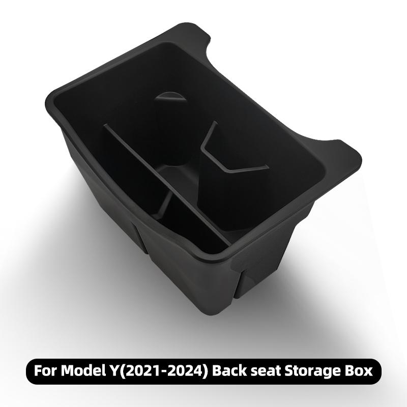 For Tesla New Model Y 2025-2020 Rear Seat Storage Box Bins Backseat Trash Can Garbage Bag Tray Car Accessories