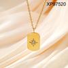 European Style Gold-Plated Titanium Steel Necklace with Rhinestone Sun and Star Design for Women – Elegant Clavicle Chain Jewelry