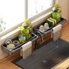 Storage Rack For Sponge Sink Caddy Rustproof Stainless Steel Large Sponge Holder Wall-Mounted Non-Slip Multifunctional Sink