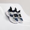 Anta Kids Synthetic Leather Fabric Trendy Versatile Lightweight Shock Absorbing Low Top Running Shoes Kids sneaker Sea-Blue Silver A12449977-1