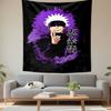 Jujutsu Kaisen Gojo Satoru White Hair Blindfold Purple Splash Wall Tapestry Anime Portrait Art Decor for Bedroom Dorm Game Room Gift