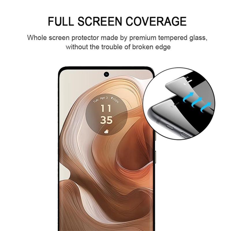 For Motorola Edge 50 Ultra 5G/Moto X50 Ultra 5G Full Coverage Screen Protector 3D Curved Edge Tempered Glass Film Side Glue