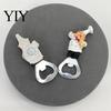 Kitchen Gadgets for Barbecue Grill Refrigerator Magnet Bottle Opener, 3D Cartoon Chef Resin Beer Cute Decor Home Soda Manual Can Punch Opener