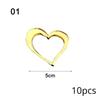 10Pcs Golden Heart Acrylic Cake Topper Valentine's Day Cupcake Decorations Anniversary Wedding Party Cake Toppers Kitchen Tools