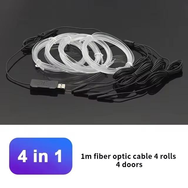 APP Car Interior LED Decorative Light EL Cold Neon Light Strip Car USB Decorative Dashboard Console Auto Interior Accessories