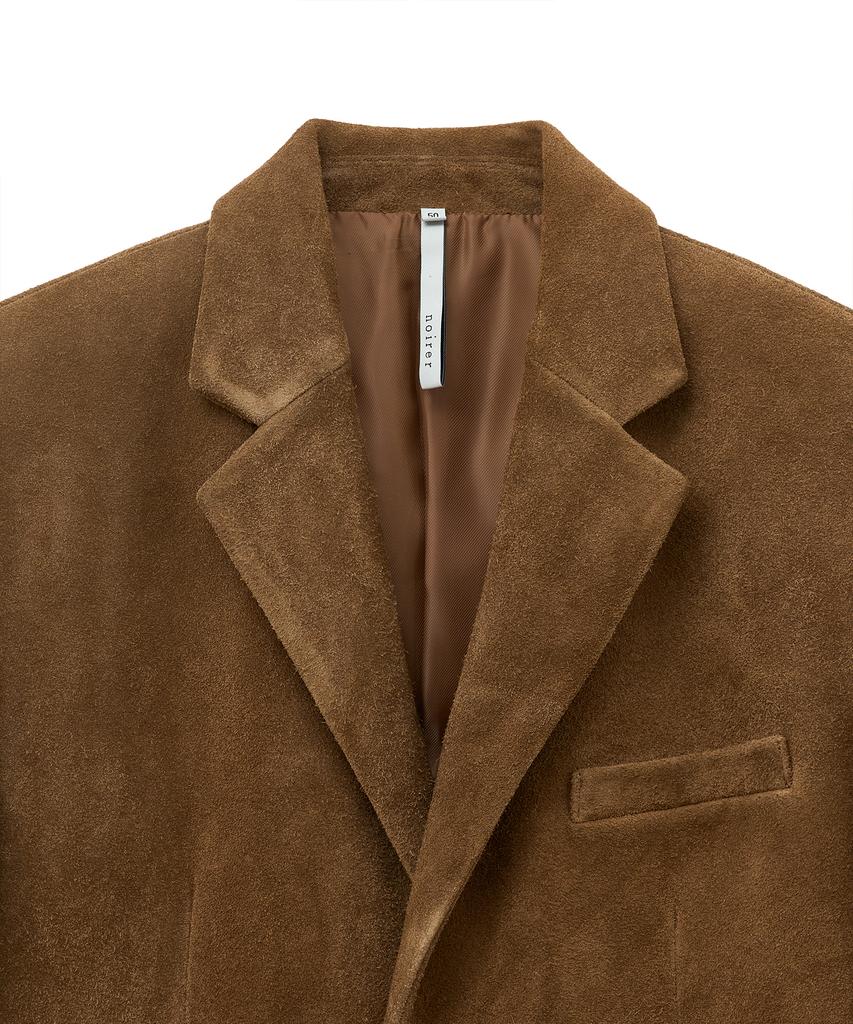 Noirer Nubuck Suede Tailored Jacket (Camel)