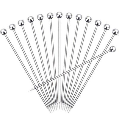 10/50/100Pcs Stainless Steel Cocktail Picks Fruit SticksToothpicks for Party Bar Tools Drink Stirring Sticks Martini Picks Party
