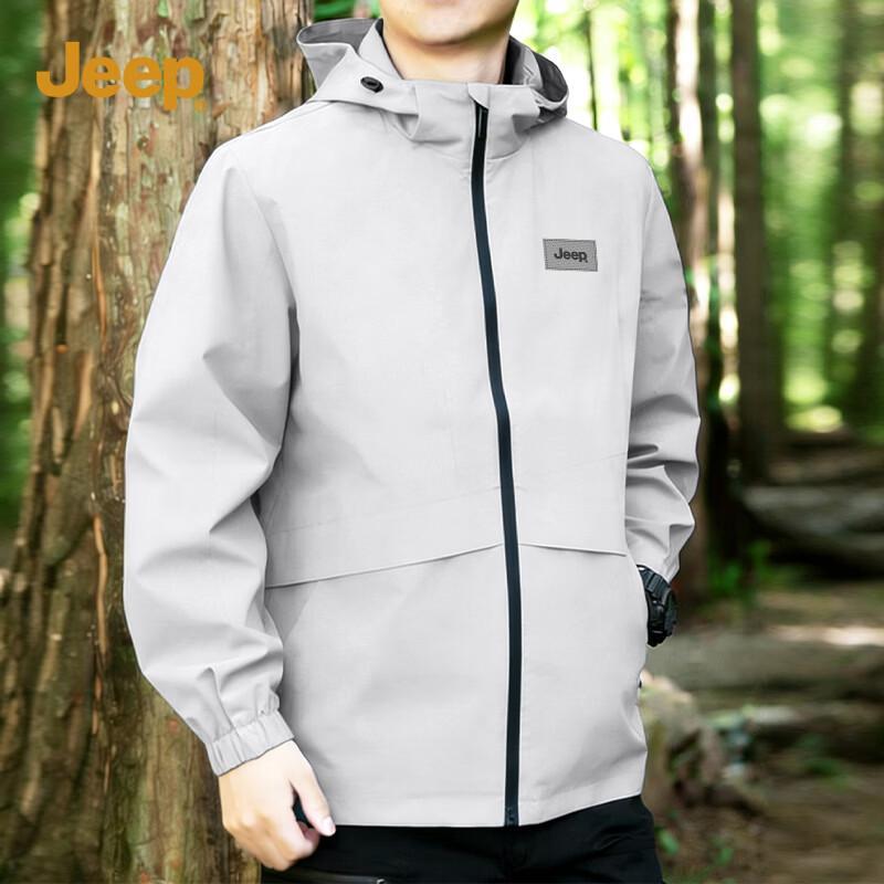 JEEP Men s Water-Resistant Hooded Windbreaker Jacket 2XL
