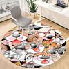 1PC Dogs Cute Office Round Area Rug, Mat Suitable For Office, Under Office Chairs Bedroom Living Room Home Decor, Room Deco