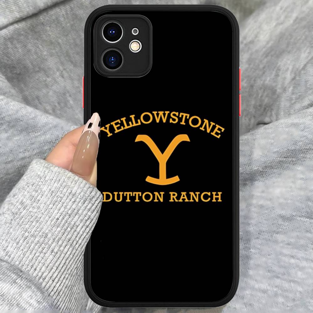 Tv Y-yellowstoneS Logo Silicone Case For IPhone 16 15 14 13 12 11 Pro Max Plus X XS MAX Shockproof Matte Cover