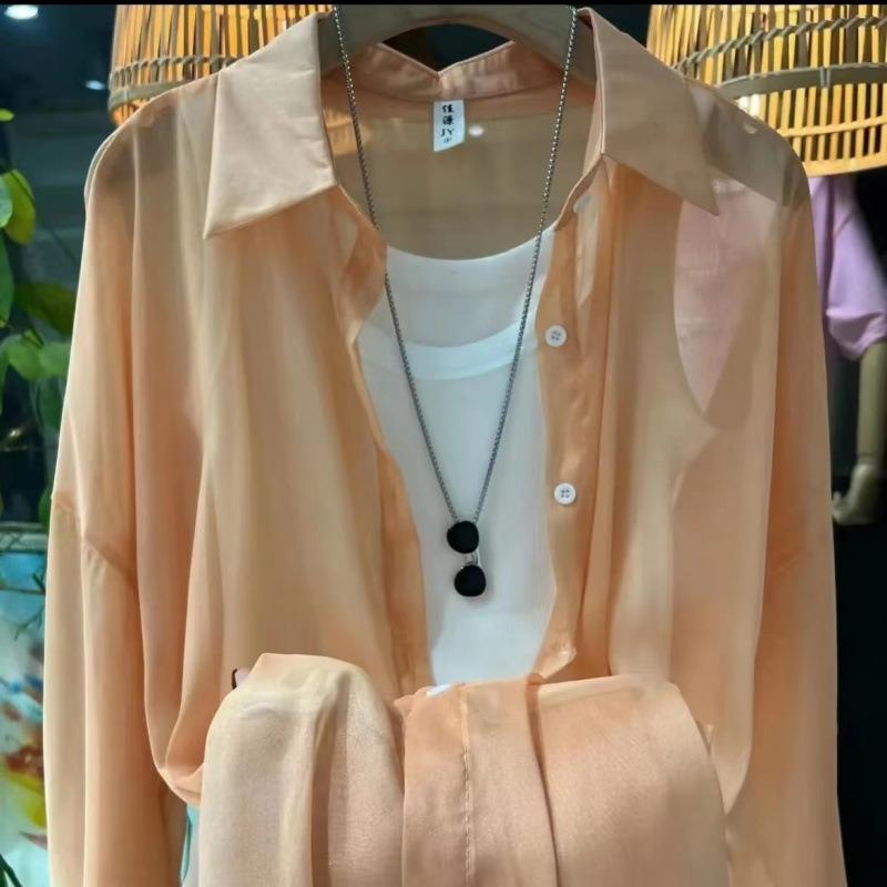 Sun Protection Clothing Thin Coat Women's New Summer Loose Breathable Ice Silk Chiffon Shirt