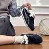 Women's low-top round head flat-soled ballet shoes, pair of shoelaces, breathable soft-soled versatile sports shoes, women's shoes