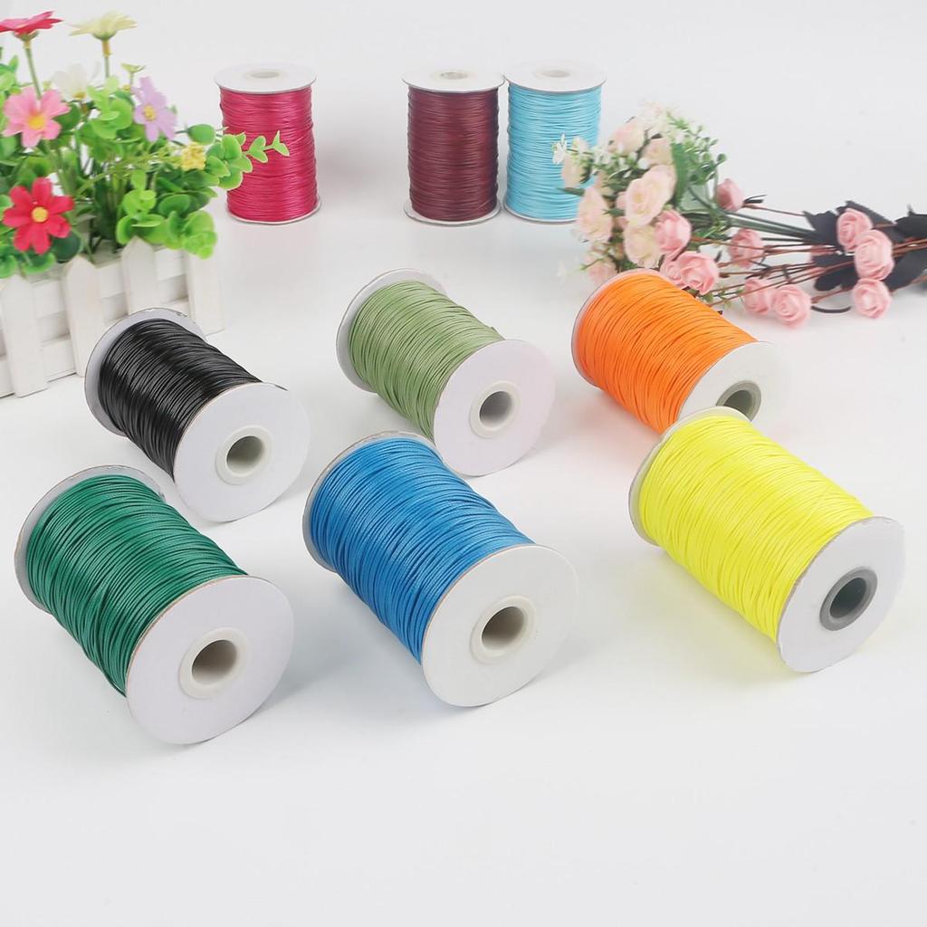 15m 1mm Korean Waxed Cord Faux Leather for DIY Bracelets & Necklaces