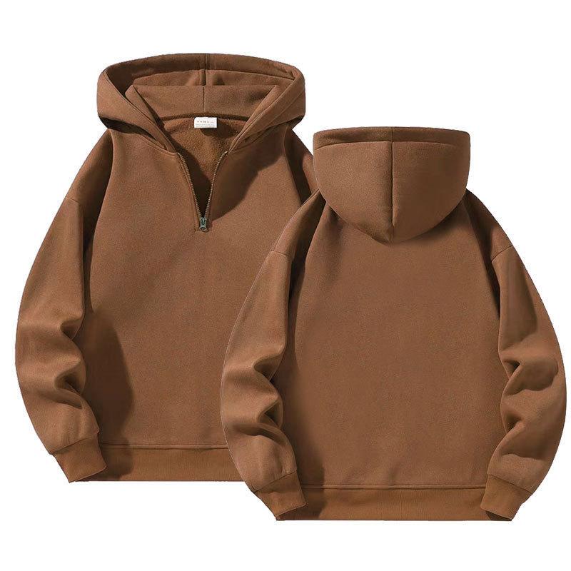 Zipper Loose Hooded Hoodies Sweatshirt Solid Color Pullover Tops Hip Hop Hoody Streetwear Unisex Spring Autumn Coats Couples Sweatshirts
