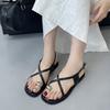 Fashion Big Size 43 Female Metal Footwear Ladies Flats Sandals Shoes Fashion Shallow Women Flats Sandals Slip On Shoes Flip Flops