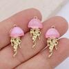 6Pcs Gold Plated Crystal Jellyfish Charm Pendant Jewelry Making Bracelet Necklace Earrings Diy Accessories